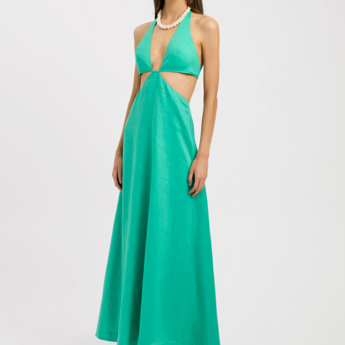 kookai como cut out dress Tahiti Halter Black Floral Dress - Color:DarkBlue Green Dresses for Women