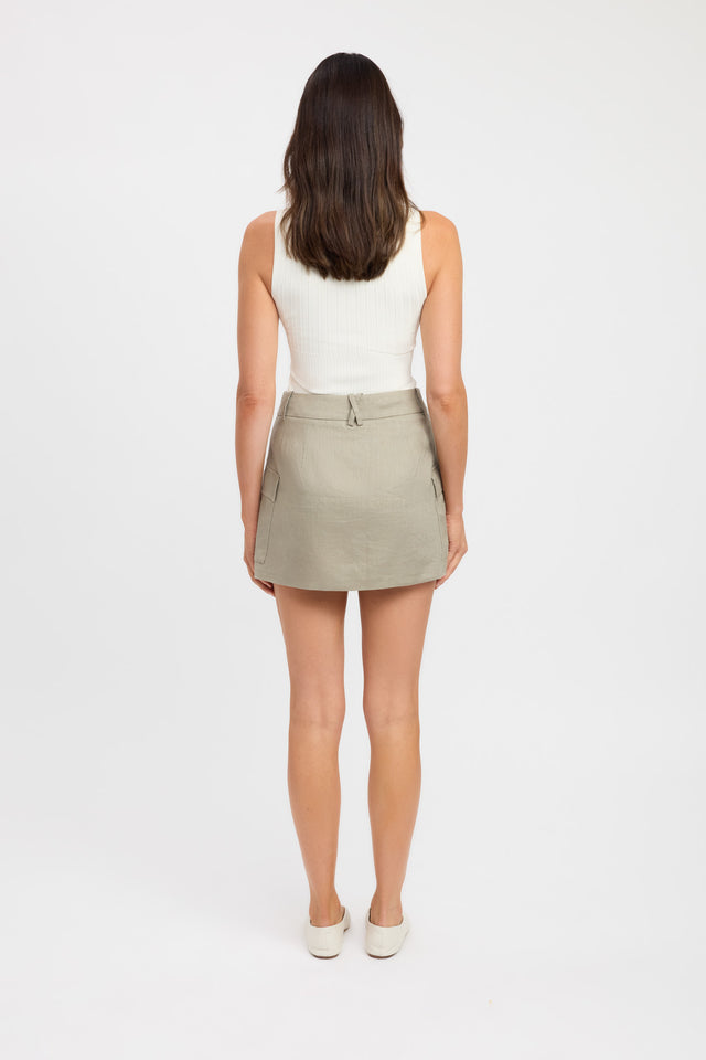 Palm Cargo Mini Skirt Kookai Straight Mini dark grey womens-skirts 