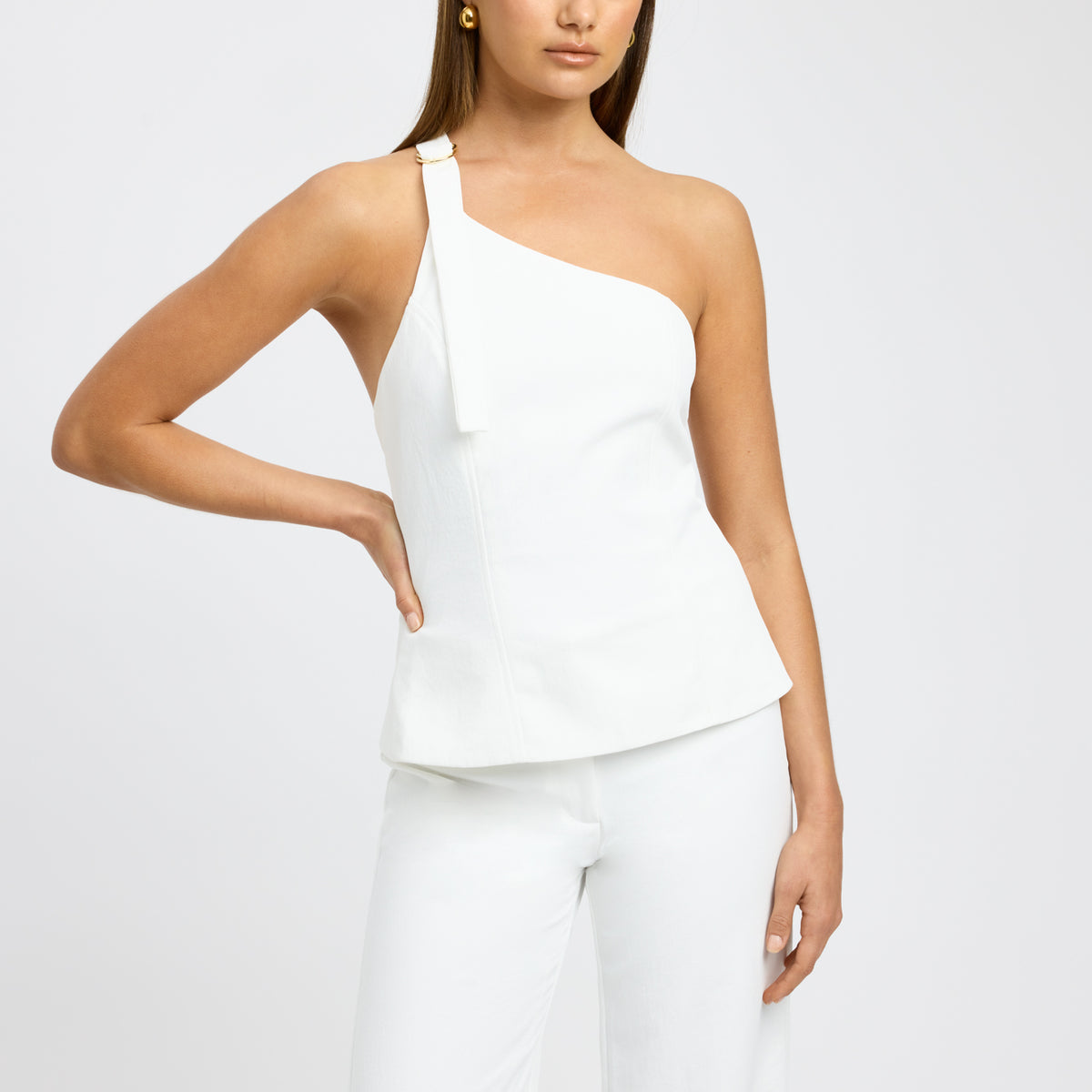 Kookai White Off One Shoulder Top Queenie One Shoulder Top – KOOKAÏ UK