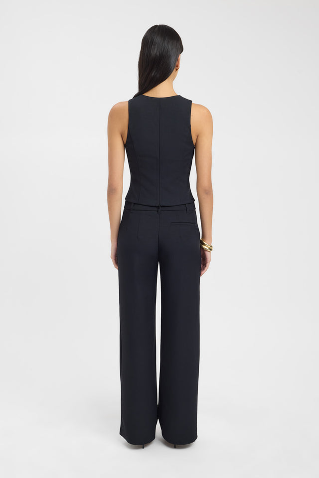 back Ariel Buckle Slider Top Kookai Fitted Plungeneck Sleeveless Womens-Blouse 