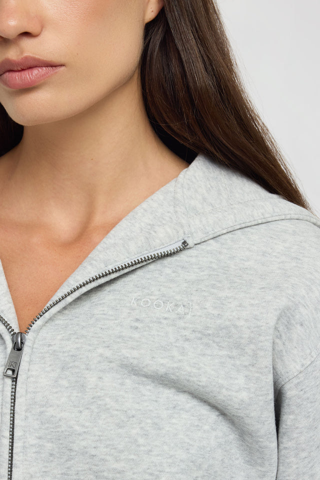 side Brushed Otis Zip Up Kookai Relaxed Long sleeve Womens-Blouse 