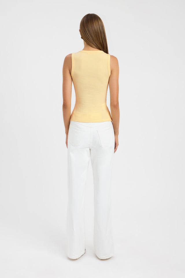 Bec Button Tank Kookai Relaxed Thick strap Asymmetry womens-singlets 