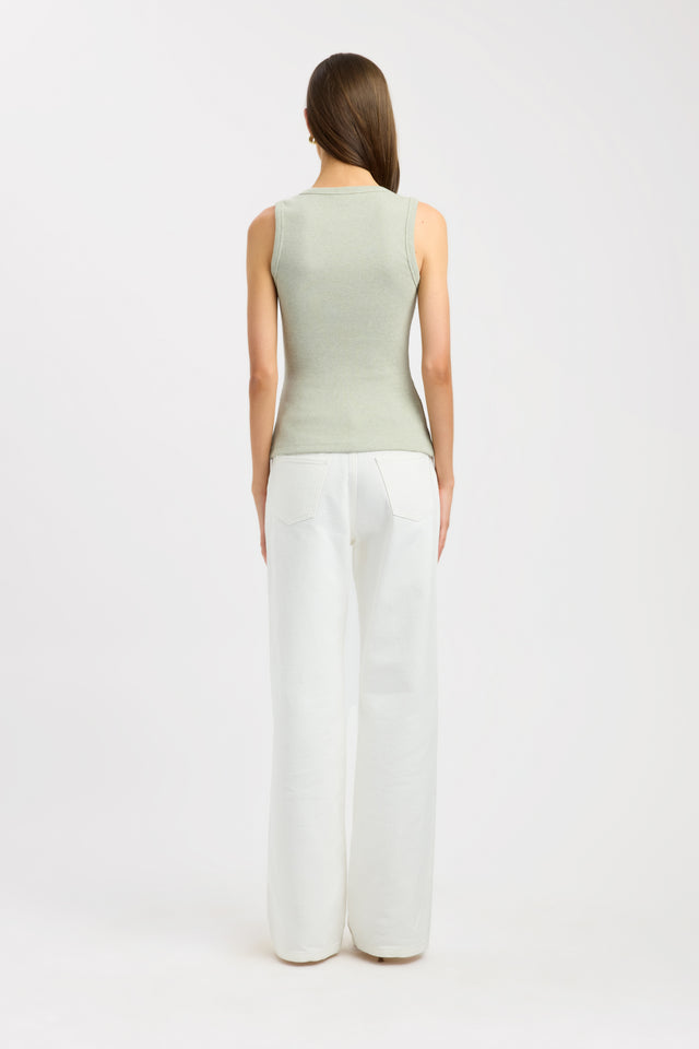 back Bec Button Tank Kookai Fitted Roundneck Sleeveless Womens-Blouse 