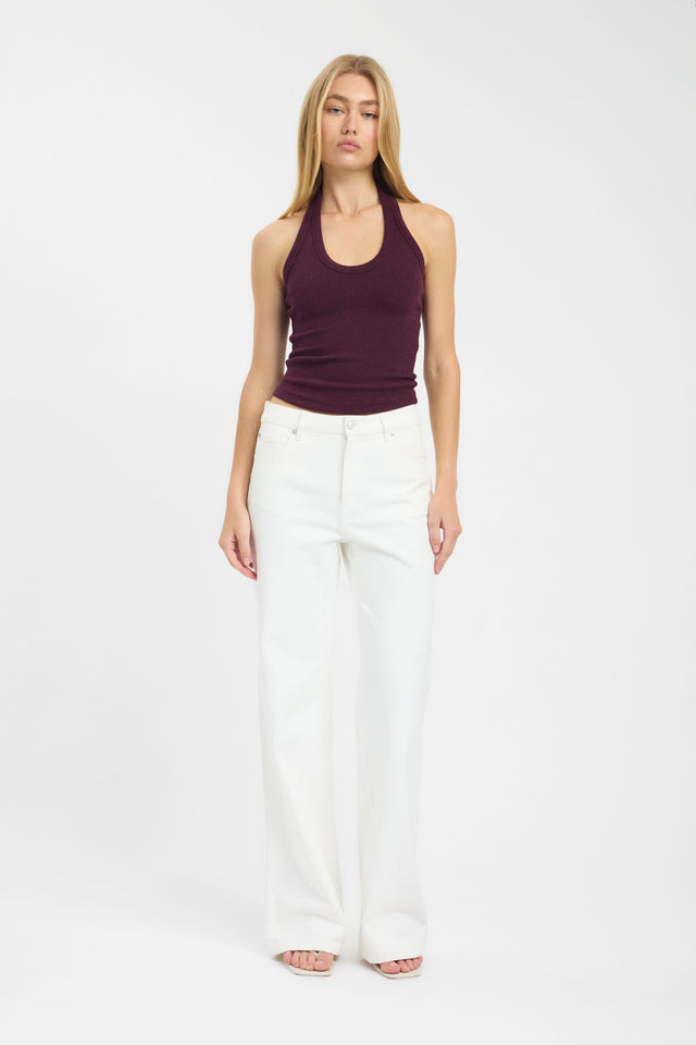 side Hadley Tank Kookai Fitted Scoopneck Sleeveless Womens-Blouse 
