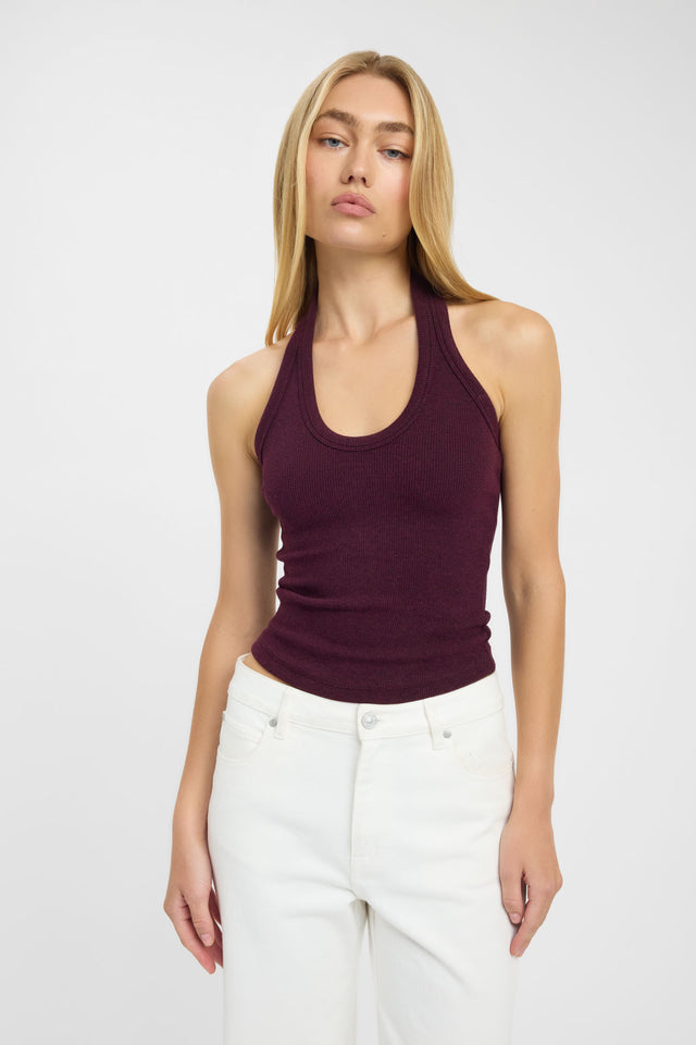 front Hadley Tank Kookai Fitted Scoopneck Sleeveless Womens-Blouse 