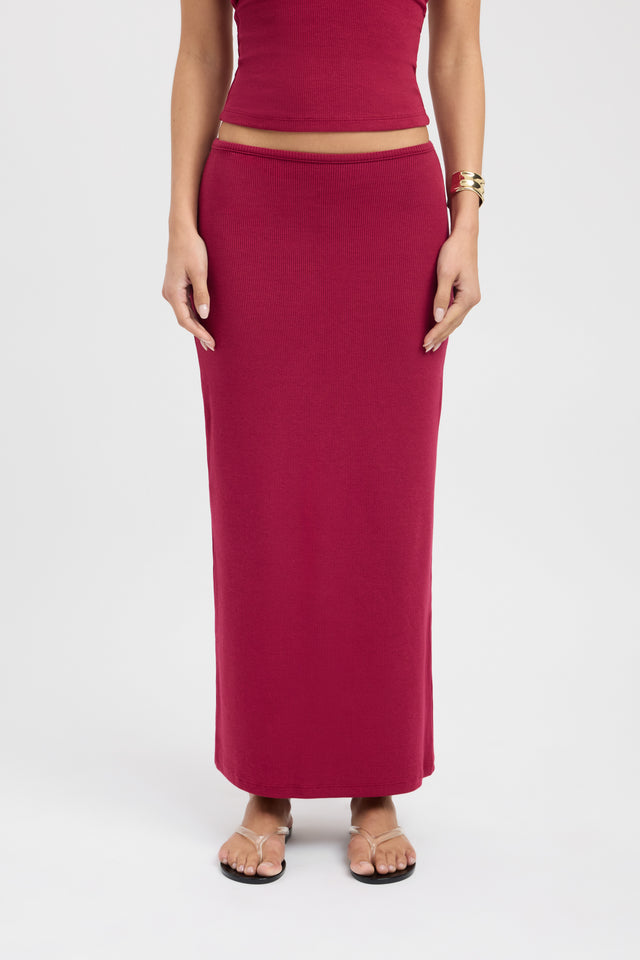 side Billie Skirt Kookai Straight Maxi black womens-skirts 