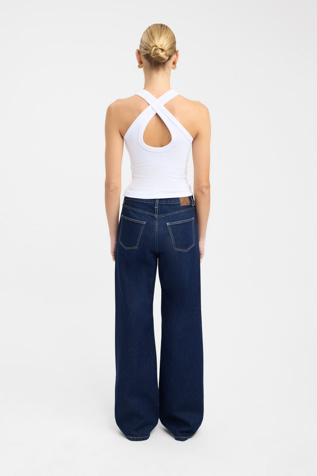 back Abbie Tank Kookai Fitted Roundneck Sleeveless Womens-Blouse 