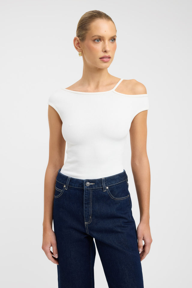 front Rio Top Kookai Fitted Asymmetry Short sleeves Womens-Blouse 