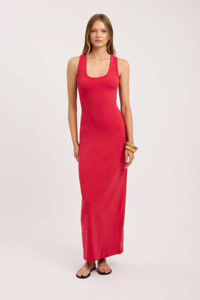 kookai red maxi dress Kookai Torin Trim Maxi Dress