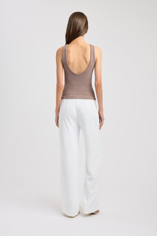 back Mateo Tank Kookai Fitted Boatneck Sleeveless Womens-Blouse 