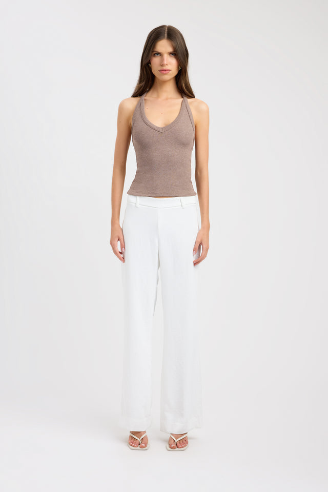 front Sky Racer Tank Kookai Fitted V-neck Sleeveless Womens-Blouse 