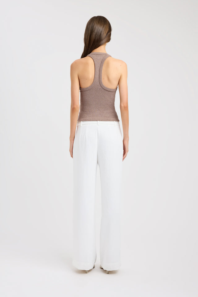 back Sky Racer Tank Kookai Fitted V-neck Sleeveless Womens-Blouse 