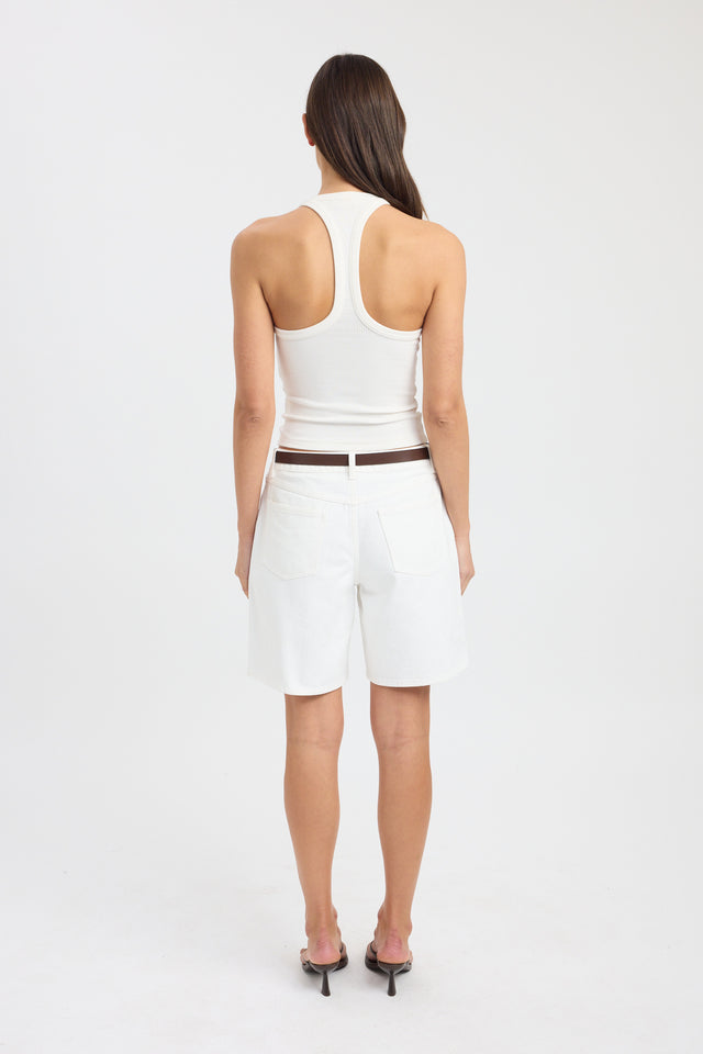 back Sky Racer Tank Kookai Fitted Strapless Sweetheart womens-singlets 