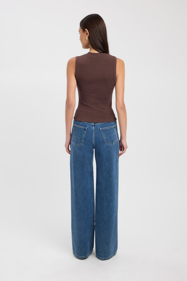 back Darcy Vee Tank Kookai Fitted V-neck womens-singlets 
