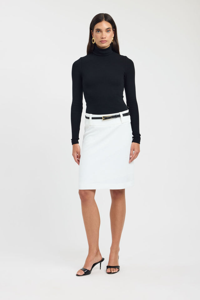 front Callie Core Long Sleeve Top Kookai Fitted Highneck Long sleeve Womens-Blouse 
