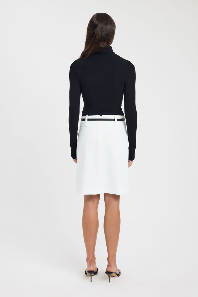 back Callie Core Long Sleeve Top Kookai Fitted Highneck Long sleeve Womens-Blouse 