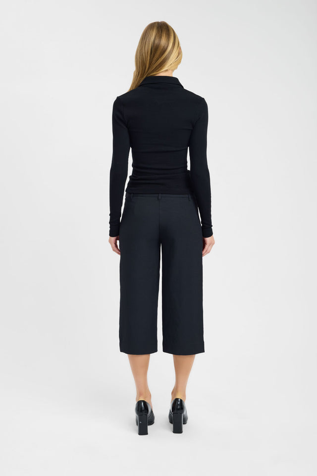 back Myles Polo Long Sleeve Top Kookai Fitted Highneck Long sleeve Womens-Blouse 