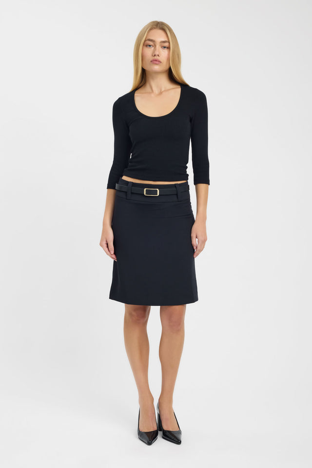 side Enzo Top Kookai Fitted Scoopneck Three quarter sleeves Womens-Blouse 