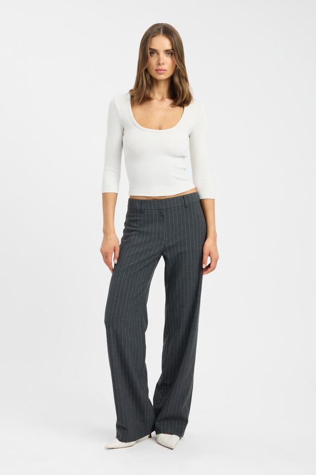 side Enzo Top Kookai Fitted Scoopneck Three quarter sleeves Womens-Blouse 