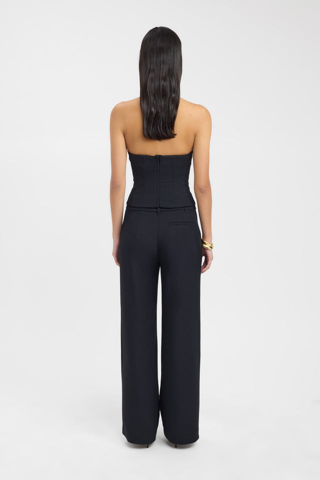 back Ariel Low Cut Top Kookai Fitted Plungeneck Sleeveless Womens-Blouse 