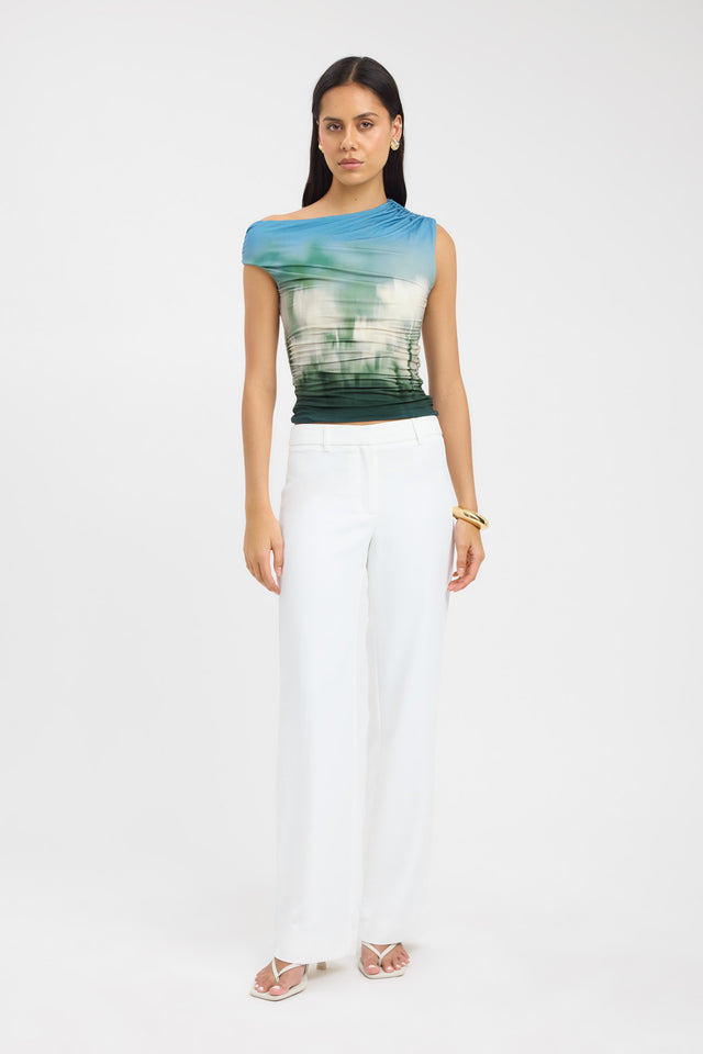 side Maya Top Kookai Fitted Asymmetry Short sleeves Womens-Blouse 