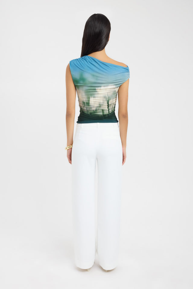 back Maya Top Kookai Fitted Asymmetry Short sleeves Womens-Blouse 