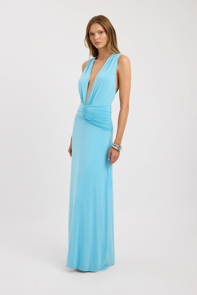 side Vera Maxi Dress Kookai Fit-and-flare Maxi Fitted Plungeneck womens-dresses 