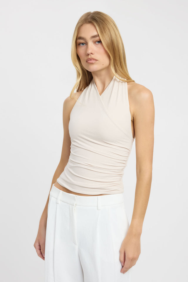 side Alexia Top Kookai Fitted V-neck Sleeveless Womens-Blouse 