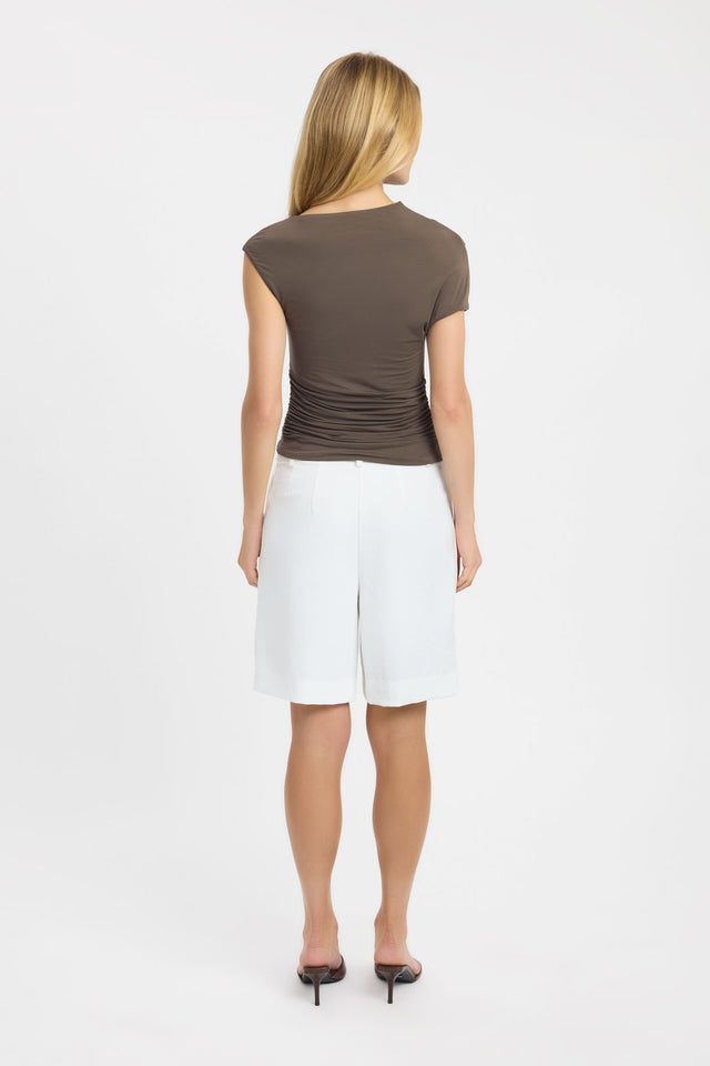back Tully Top Kookai Fitted Highneck Short sleeves Womens-Blouse 