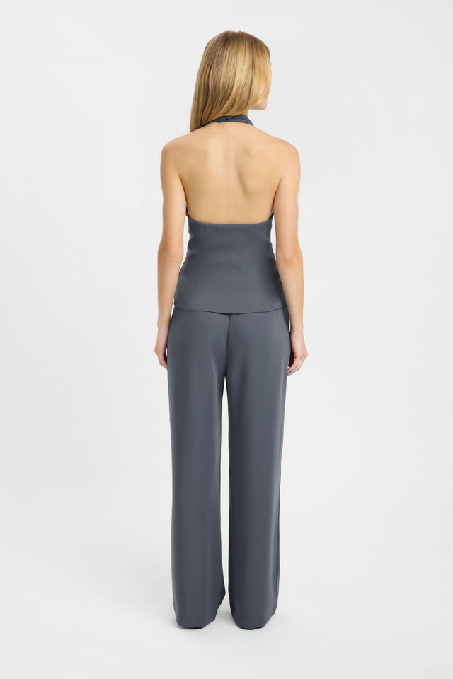 back Maria Halter Wrap Top Kookai Relaxed Roundneck Sleeveless Womens-Blouse 