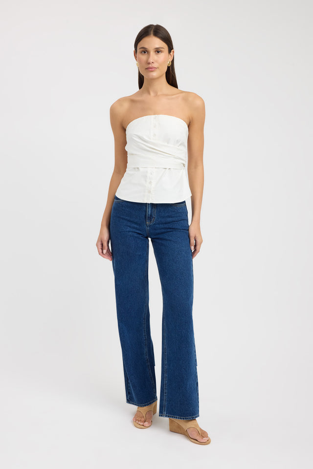 side Freddy Strapless Top Kookai Fitted Straight Sleeveless Womens-Blouse 