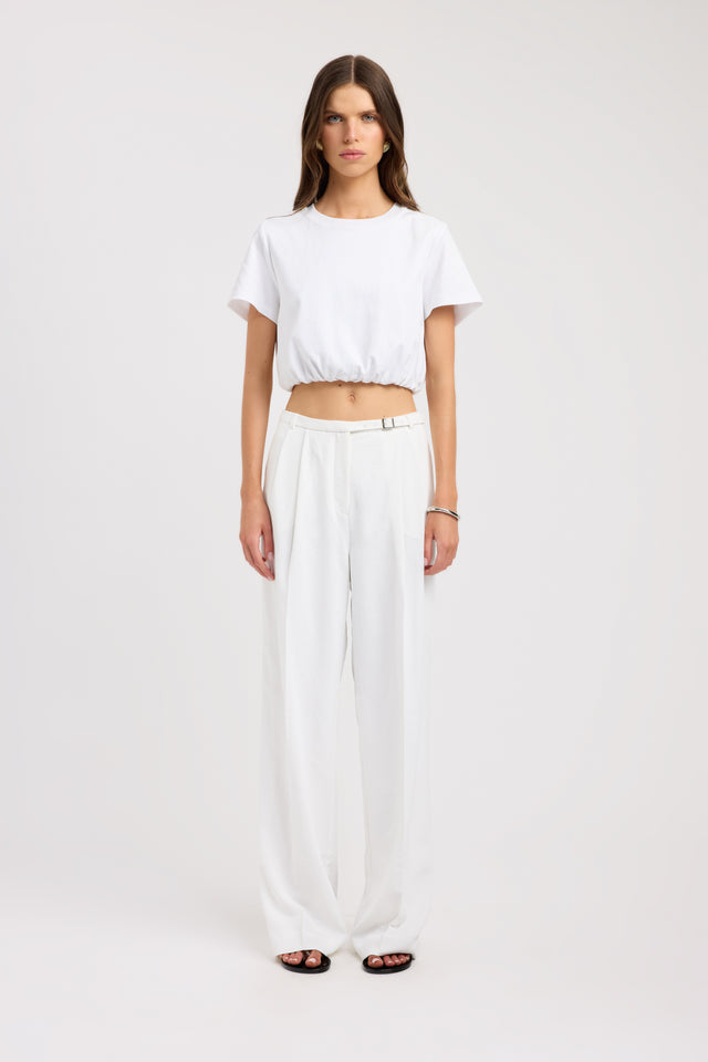 side Dusk Cropped Tee Kookai Relaxed Roundneck Short sleeves Womens-Blouse 