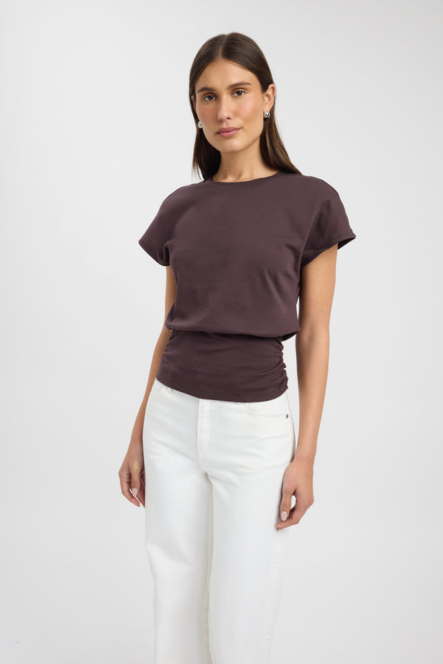 side Cosmo Tee Kookai Relaxed Roundneck Short sleeves Womens-Blouse 