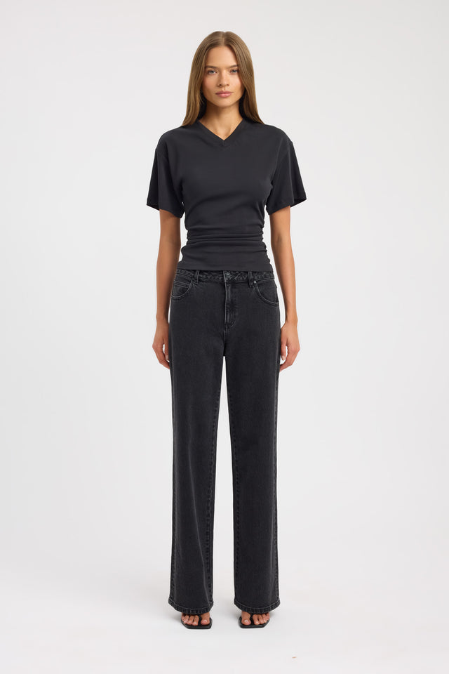 Nova Vee Neck Tee Kookai Crew neck Fitted womens-tees 