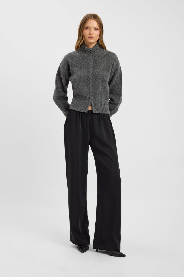 side Irina Zip Cardigan Kookai Long sleeve tweed-jacket Regular womens-coats-and-jackets 