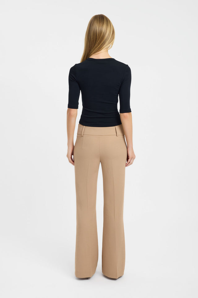Presenting the Jac Vee Top womens blouse in black with fitted v-neck and half sleeves back