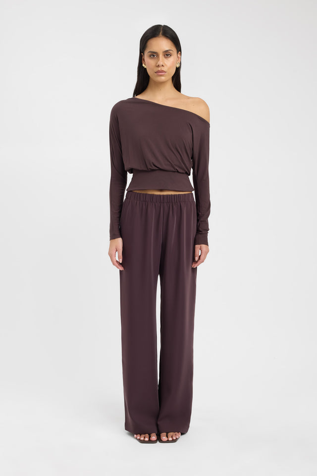 side Anders Top Kookai Relaxed Asymmetry Long sleeve Womens-Blouse 
