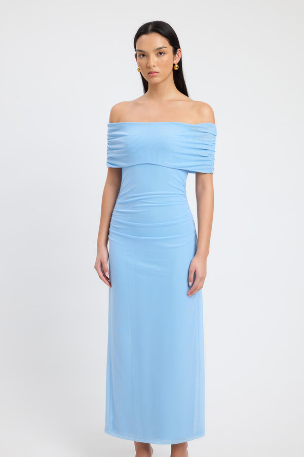 Buy Bolt Off Shoulder Dress Powder Blue Online Australia