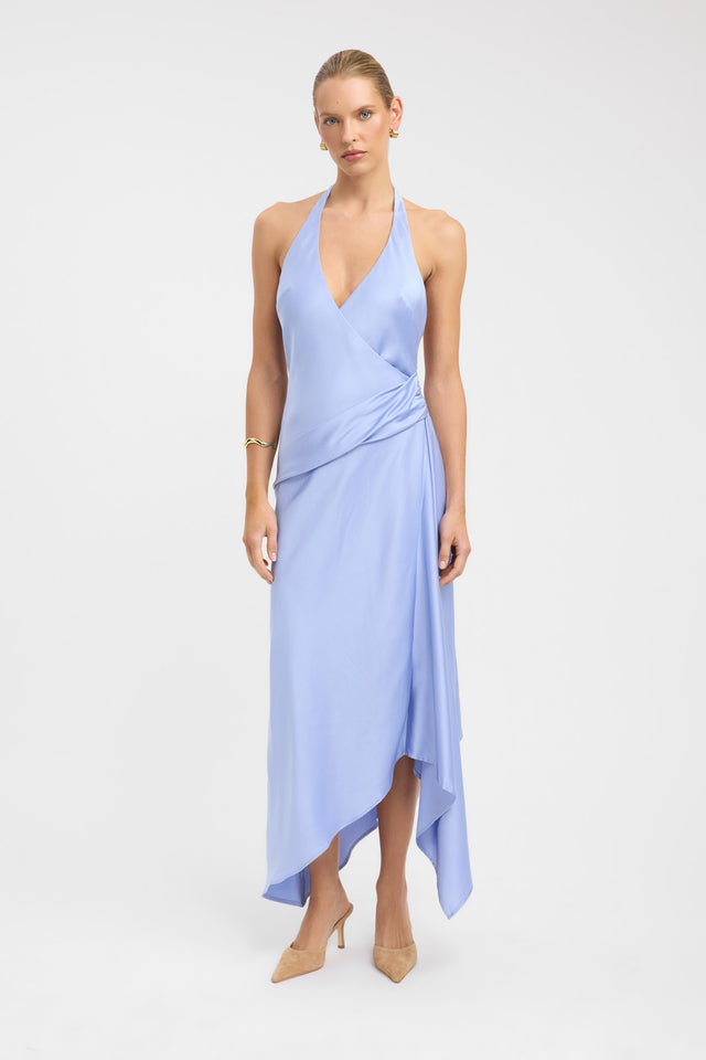 front Palermo Godet Dress Kookai Straight Maxi Relaxed Plungeneck womens-dresses 