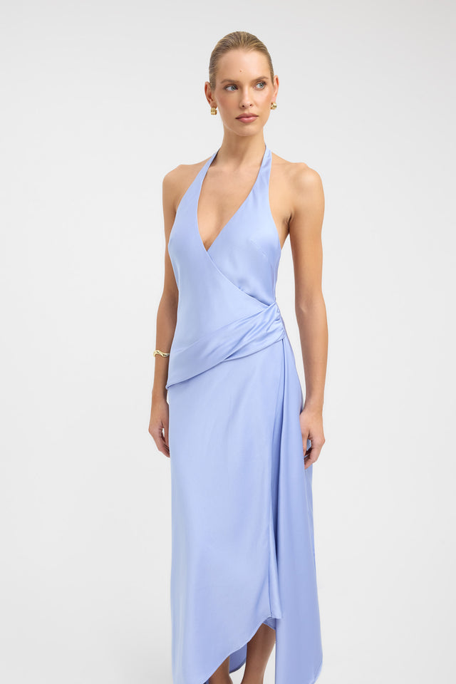 front Palermo Godet Dress Kookai Straight Maxi Relaxed Plungeneck womens-dresses 