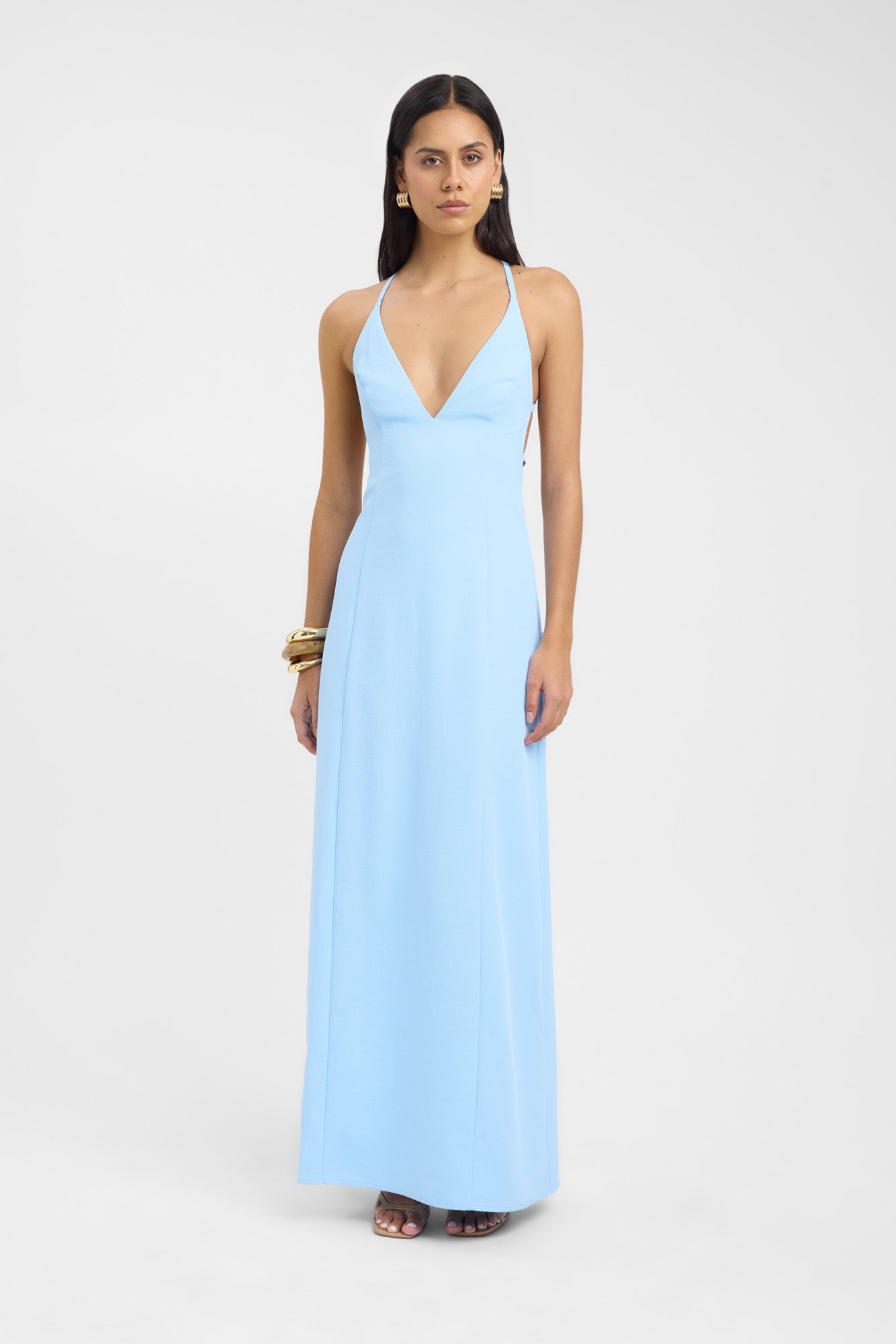 bodycon maxi dress nearby Vesper Remington bandeau bodycon thigh split maxi dress in Black 12 / Black