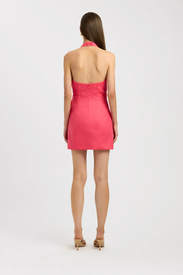 back Palm Trim Mini Dress Kookai Straight Mini Fitted V-neck womens-dresses 