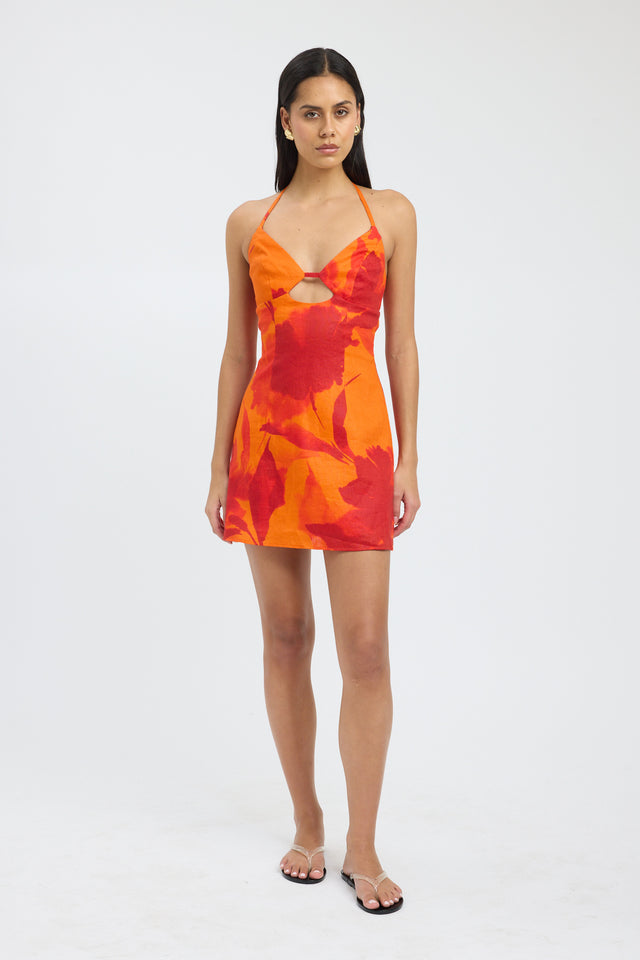 side Kaia Mini Dress Kookai Bodycon Mini Fitted V-neck womens-dresses 