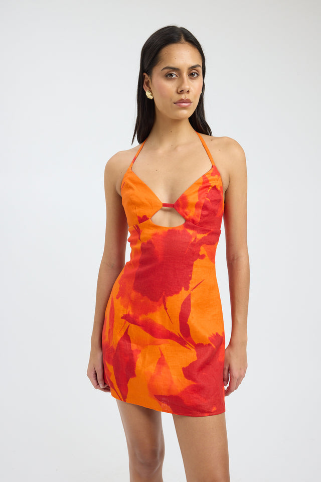 front Kaia Mini Dress Kookai Bodycon Mini Fitted V-neck womens-dresses 