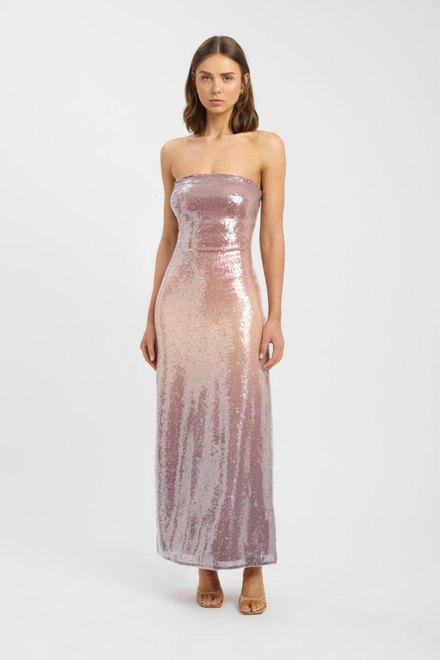 front Limy Strapless Maxi Dress Kookai Straight Maxi Fitted Straight womens-dresses 