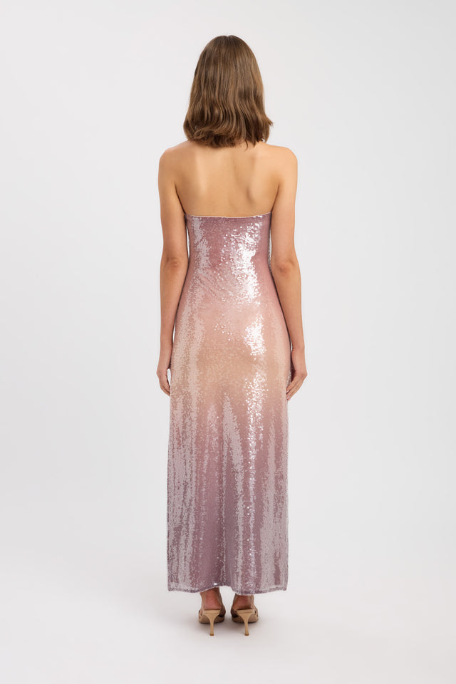 back Limy Strapless Maxi Dress Kookai Straight Maxi Fitted Straight womens-dresses 