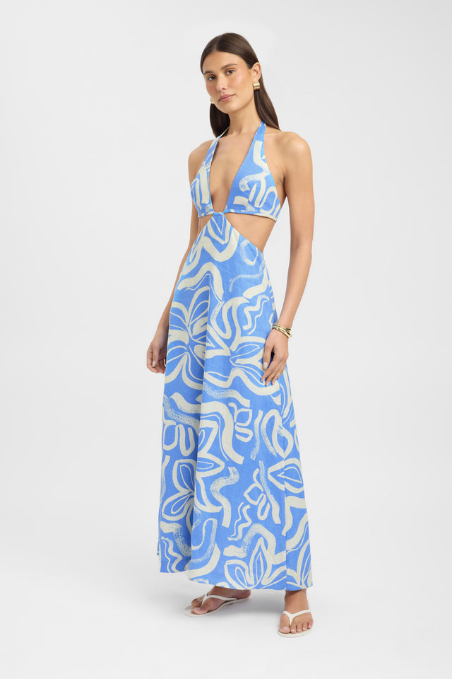 side Soley Maxi Dress Kookai Fit-and-flare Maxi Fitted Plungeneck womens-dresses 