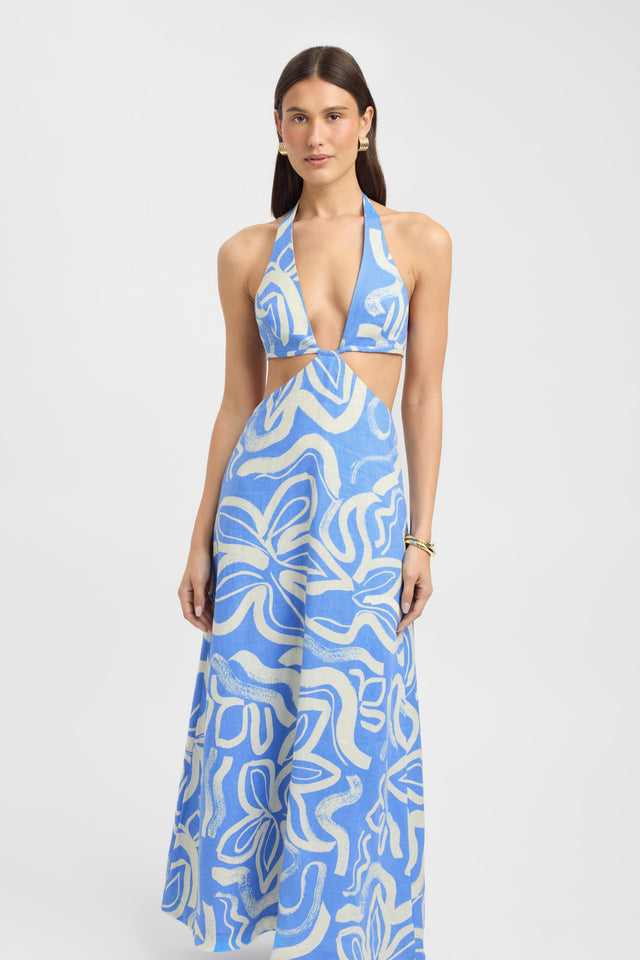 front Soley Maxi Dress Kookai Fit-and-flare Maxi Fitted Plungeneck womens-dresses 
