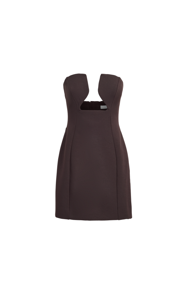 Ariel Low Cut Mini Dress Kookai Straight Mini Fitted Plungeneck womens-dresses 