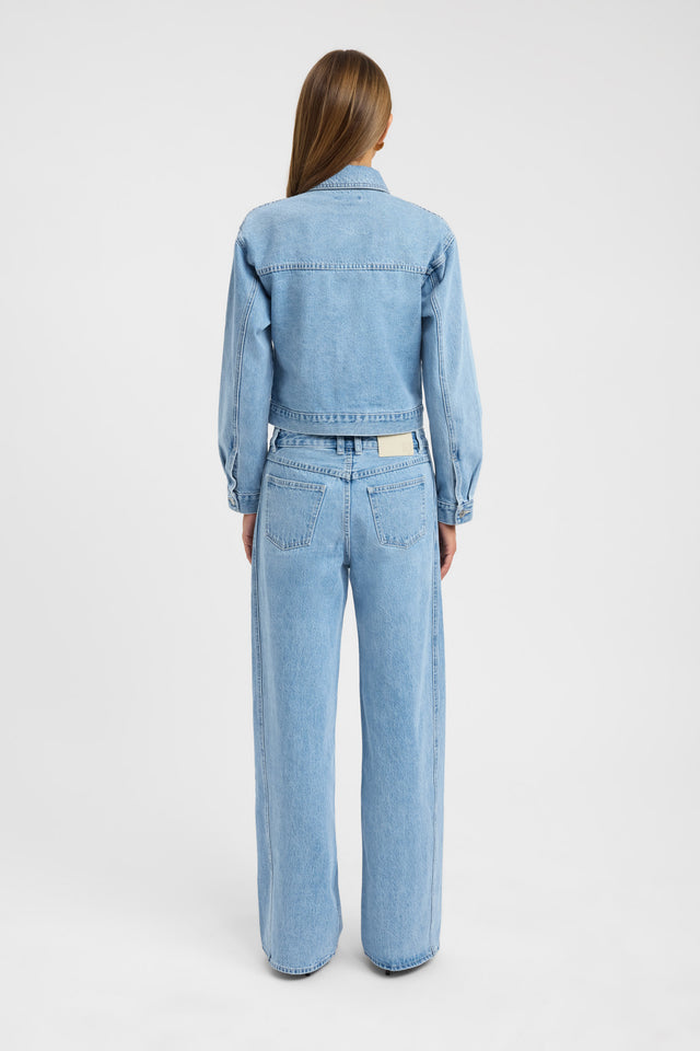 back Saxon Jacket Kookai Long sleeve Denim Short black womens-coats-and-jackets 